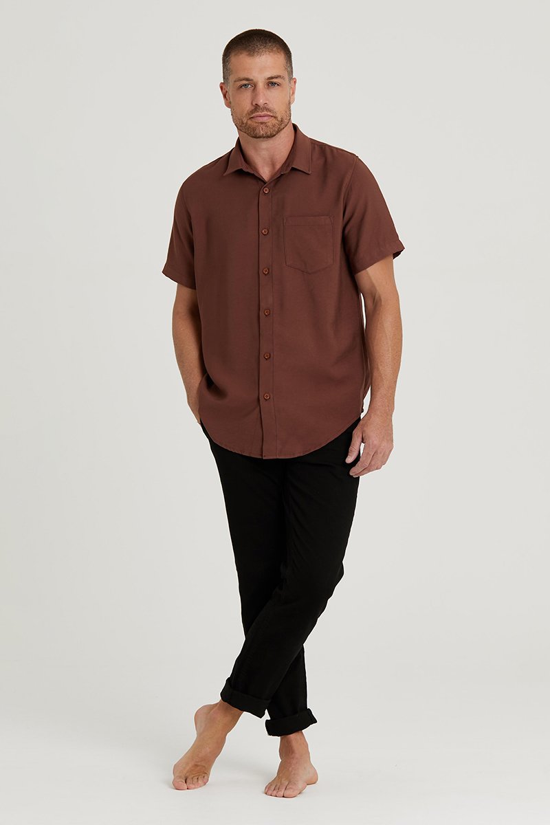 02 camisa viscose basico marrom