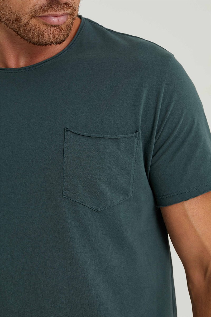 12 camiseta pocket fio azul marinho