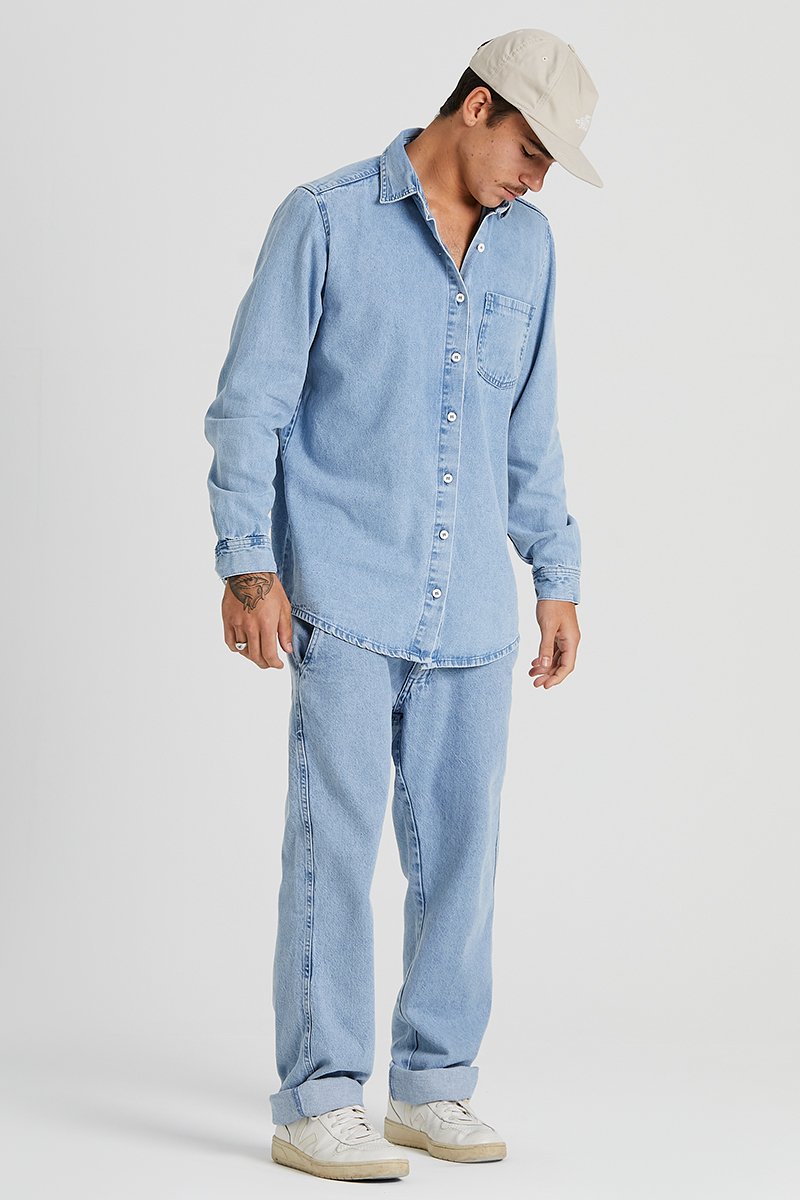 05 camisa manga longa jeans azul